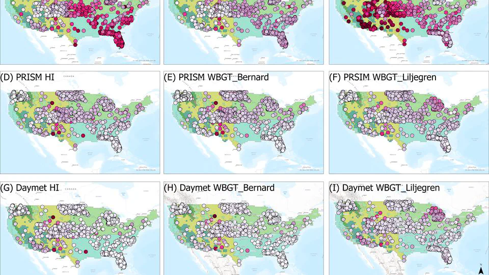 Comparing Approximated Heat Stress Measures Across the United States