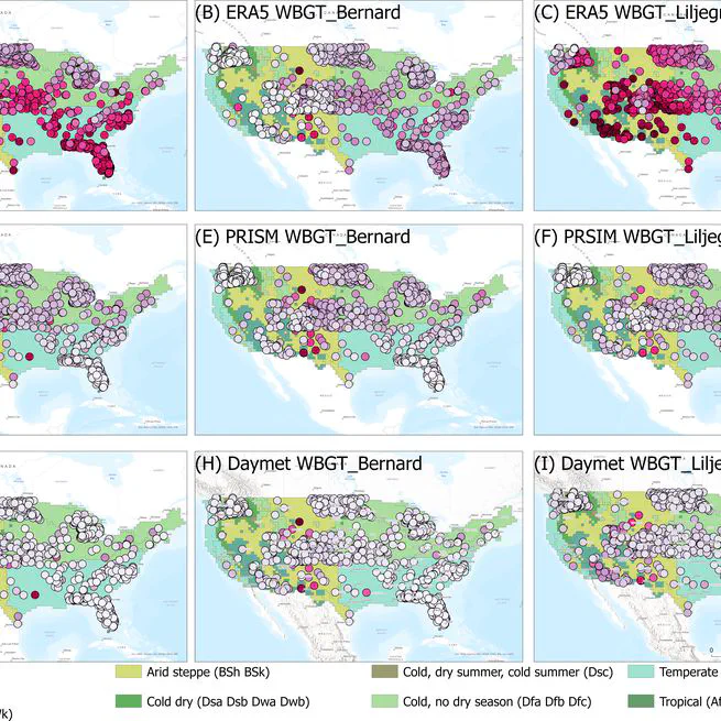 Comparing Approximated Heat Stress Measures Across the United States